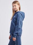 New Balance Kids' Logo Brushed Back Zip Hoodie, Vintage Indigo
