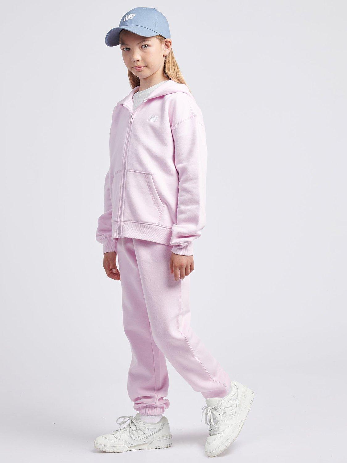 Product image 5 of 8, which shows New Balance Kids' Logo Brushed Back Zip Hoodie, Light Raspberry, 7-8 years
