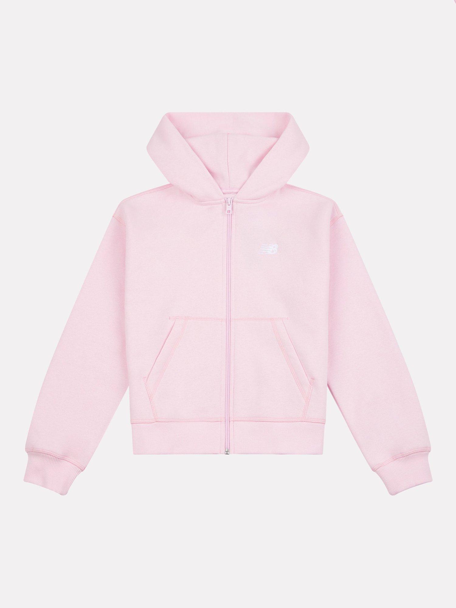 Product image 6 of 8, which shows New Balance Kids' Logo Brushed Back Zip Hoodie, Light Raspberry, 7-8 years