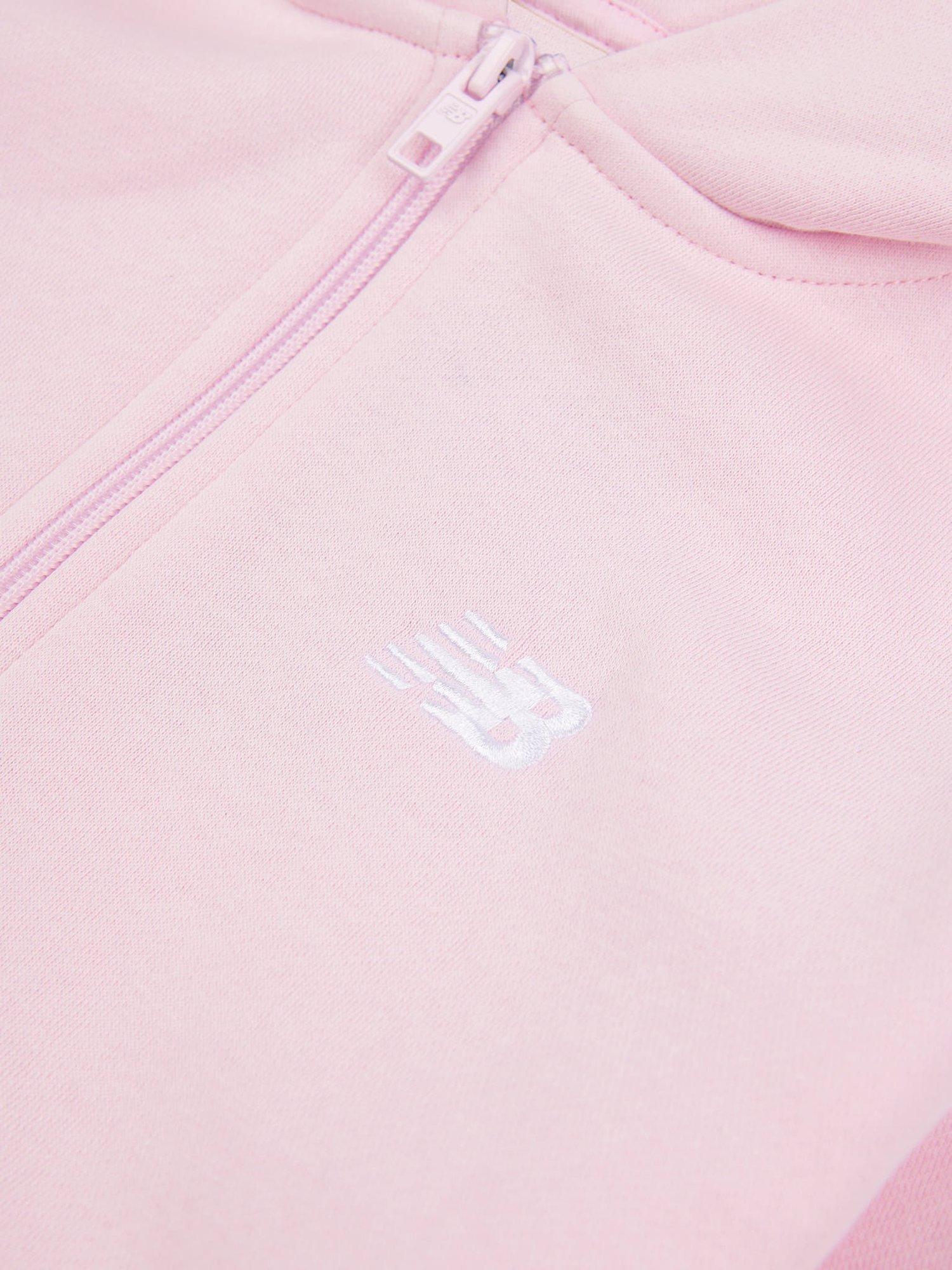 Product image 8 of 8, which shows New Balance Kids' Logo Brushed Back Zip Hoodie, Light Raspberry, 7-8 years