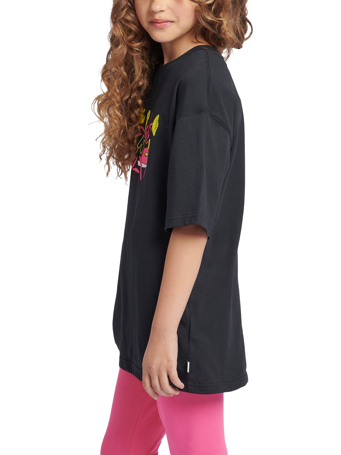 Product image 2 of 9, which shows New Balance Kids' Floral Shoe Tee, Caviar, 7-8 years