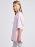 New Balance Kids' Floral Trainer Tee, Light Raspberry