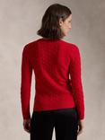 Polo Ralph Lauren Julianna Wool Cashmere Blend Cable Jumper, Red