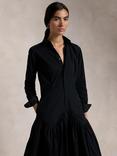 Ralph Lauren Shirred Yoke Oxford Shirt Maxi Dress, Black