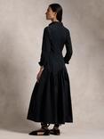 Ralph Lauren Shirred Yoke Oxford Shirt Maxi Dress, Black