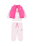 New Balance Kids' Sweatshirt, Joggers & Gilet Set, Light Raspberry