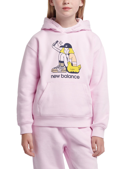 New Balance Kids' Selfie Hoodie, Light Raspberry, Light Raspberry