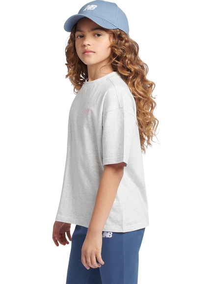 New Balance Kids' Cotton Logo T-Shirt, Ash Heather - view 2, Ash Heather