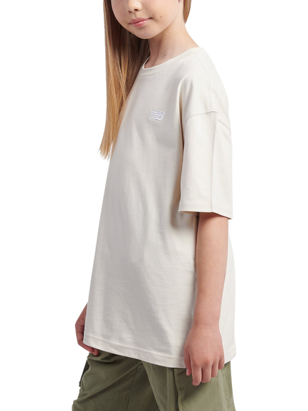 New Balance Kids' Cotton Logo T-Shirt, Linen - view 2, Linen