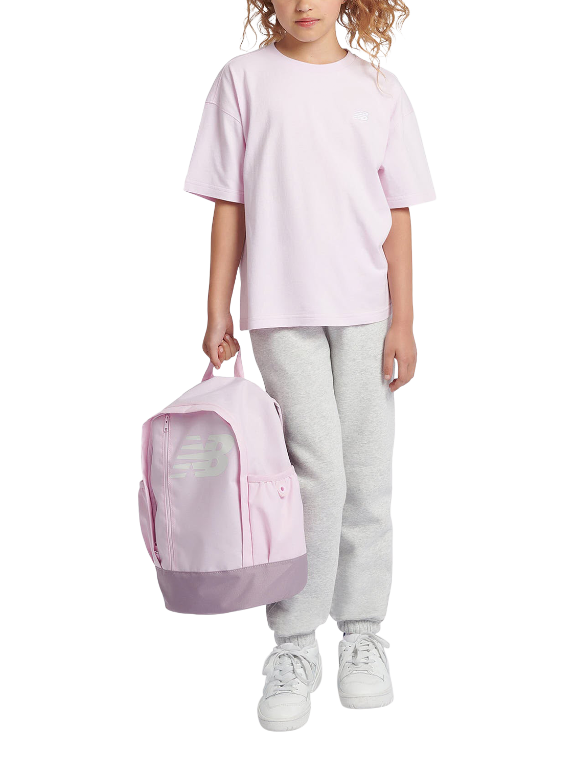 Product image 5 of 8, which shows New Balance Kids' Cotton Logo T-Shirt, Light Raspberry, 7-8 years