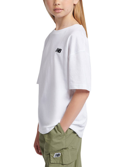 New Balance Kids' Cotton Logo T-Shirt, White - view 2, Nb Bright White