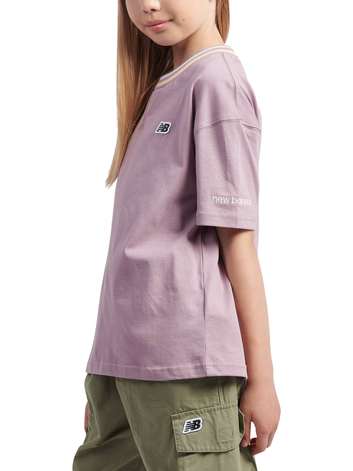 Product image 2 of 7, which shows New Balance Kids' Premium Cotton T-Shirt, Ice Wine, 7-8 years