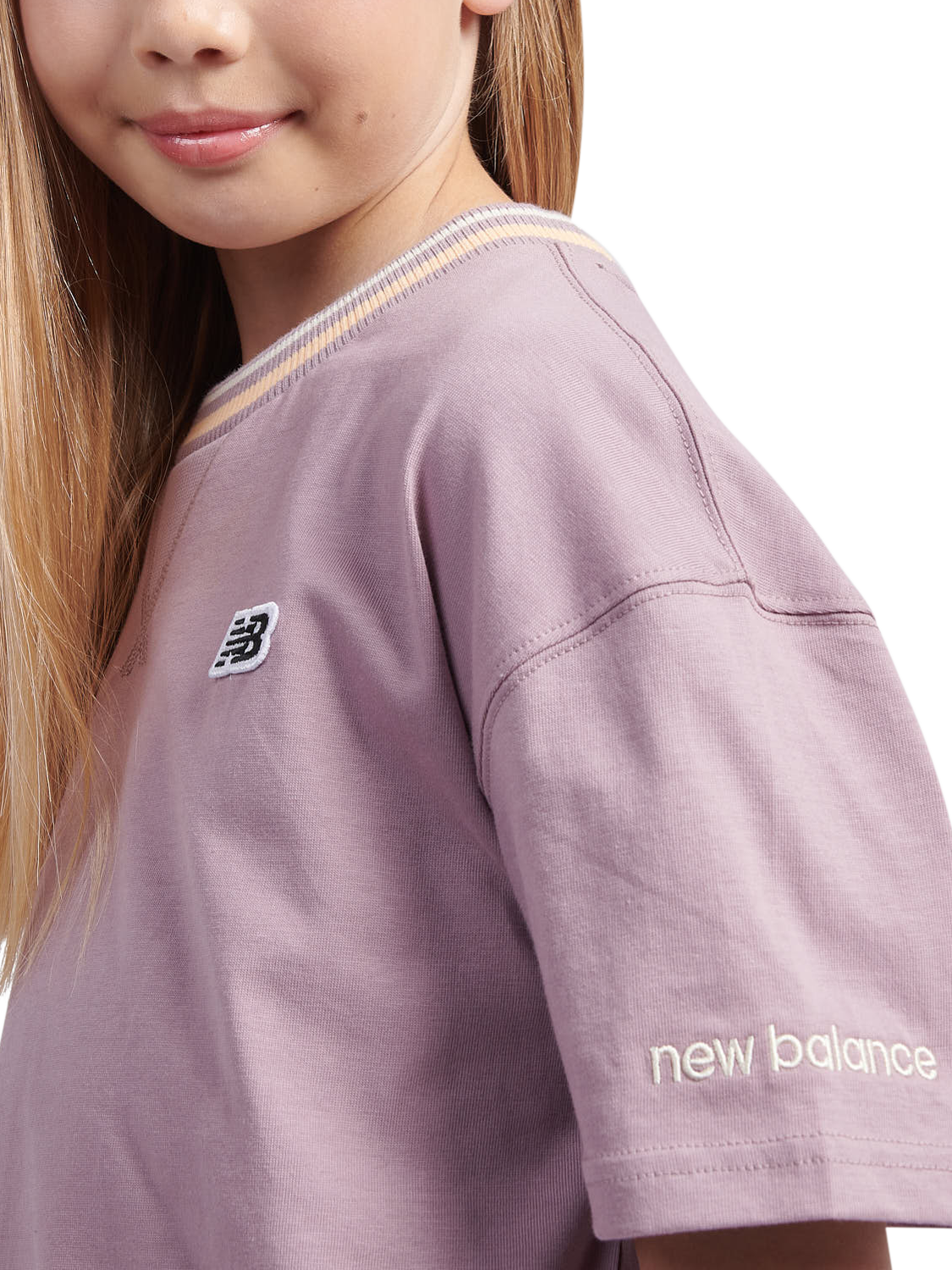 Product image 4 of 7, which shows New Balance Kids' Premium Cotton T-Shirt, Ice Wine, 7-8 years