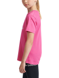 New Balance Kids' Stacked Logo Cotton T-Shirt, Hi Pink