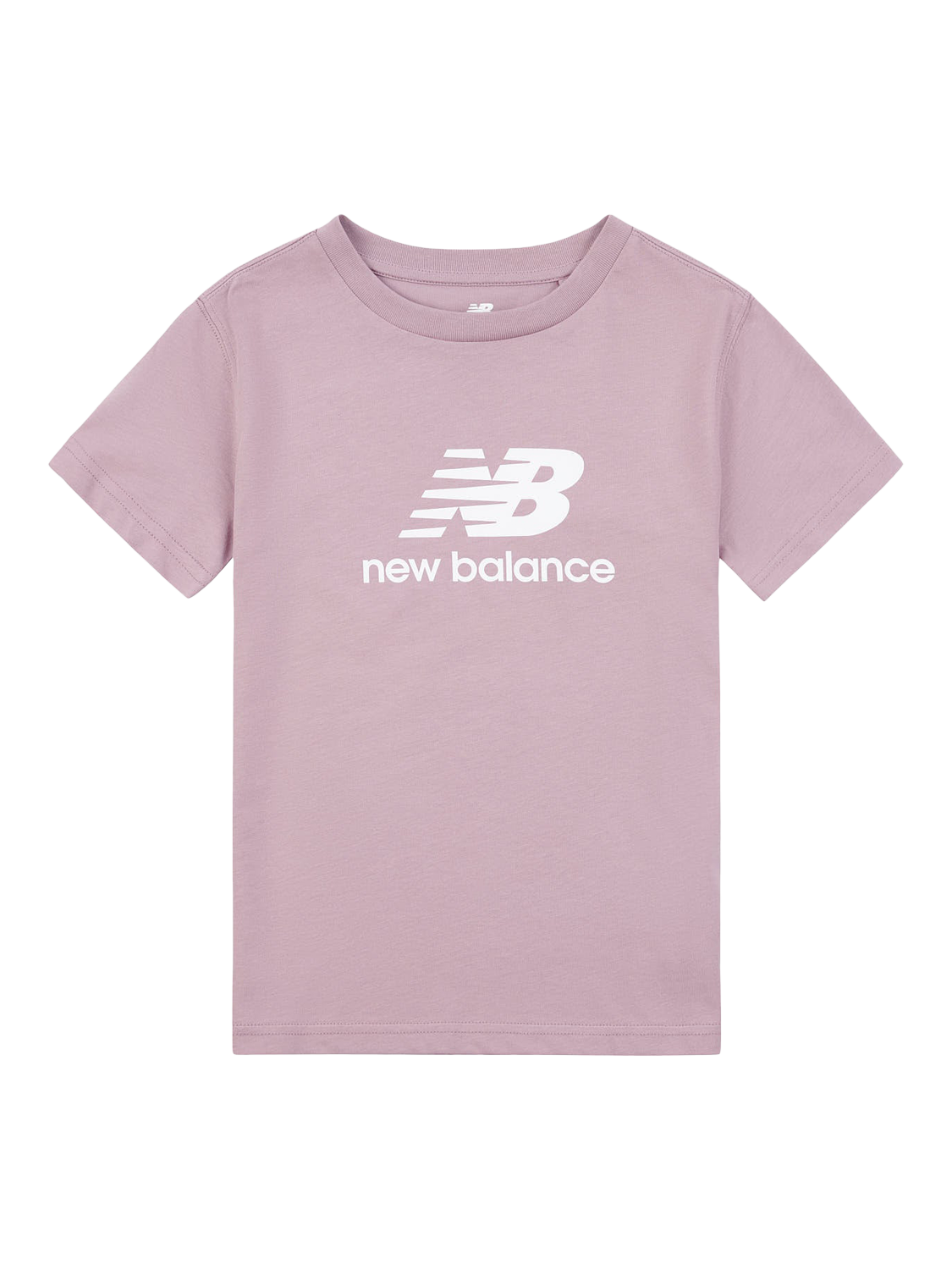 Product image 6 of 8, which shows New Balance Kids' Stacked Logo Cotton T-Shirt, Ice Wine, 7-8 years