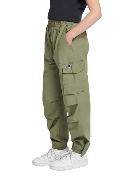 New Balance Kids' Premium Cotton Cargo Trousers, Dark Olivine - view 2, Dark Olivine