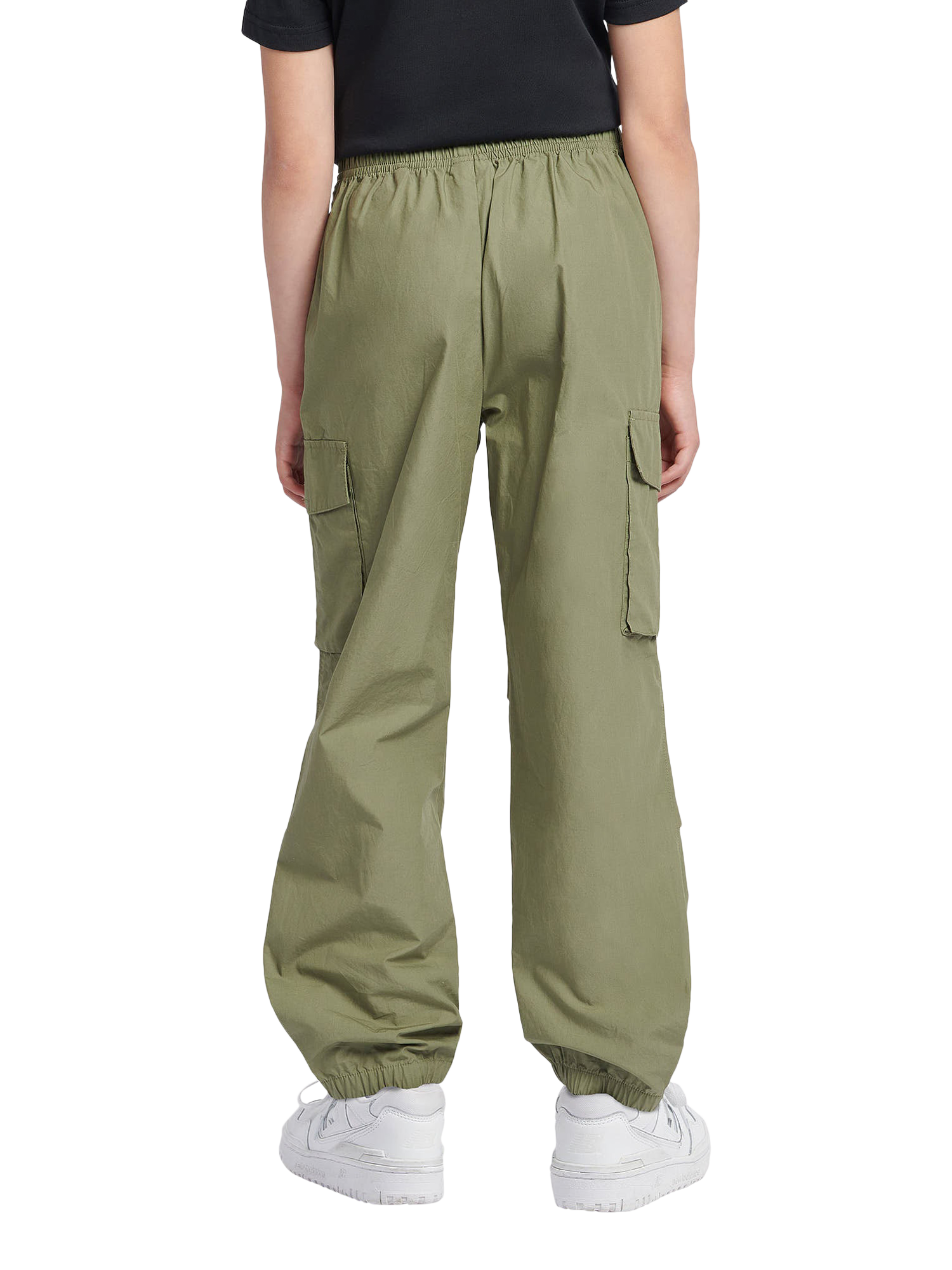 Product image 3 of 10, which shows New Balance Kids' Premium Cotton Cargo Trousers, Dark Olivine, 7-8 years
