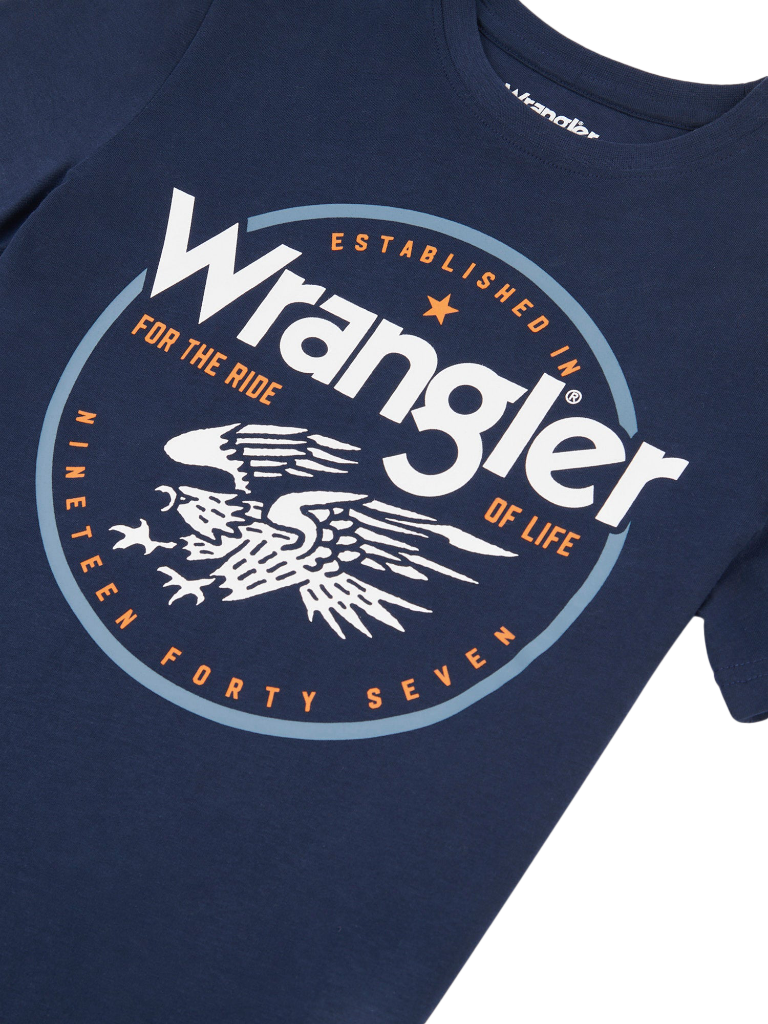 Product image 3 of 3, which shows Wrangler Kids' Eagle Cotton T-Shirt, Navy Blazer, 7-8 years