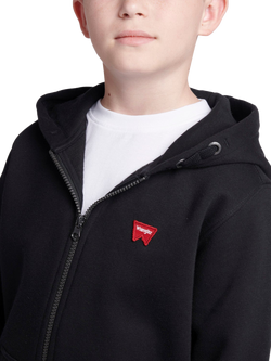 Wrangler Kids' Festival Badge Zip Up Hoodie, Black - view 2, Black