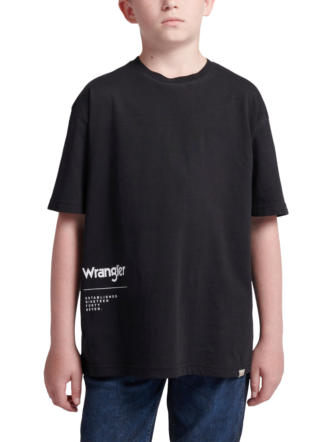 Product image 1 of 7, which shows Wrangler Kids' Photographic Cotton T- Shirt, Black, 7-8 years