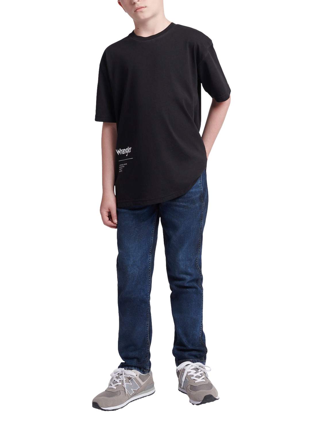 Product image 2 of 7, which shows Wrangler Kids' Photographic Cotton T- Shirt, Black, 7-8 years
