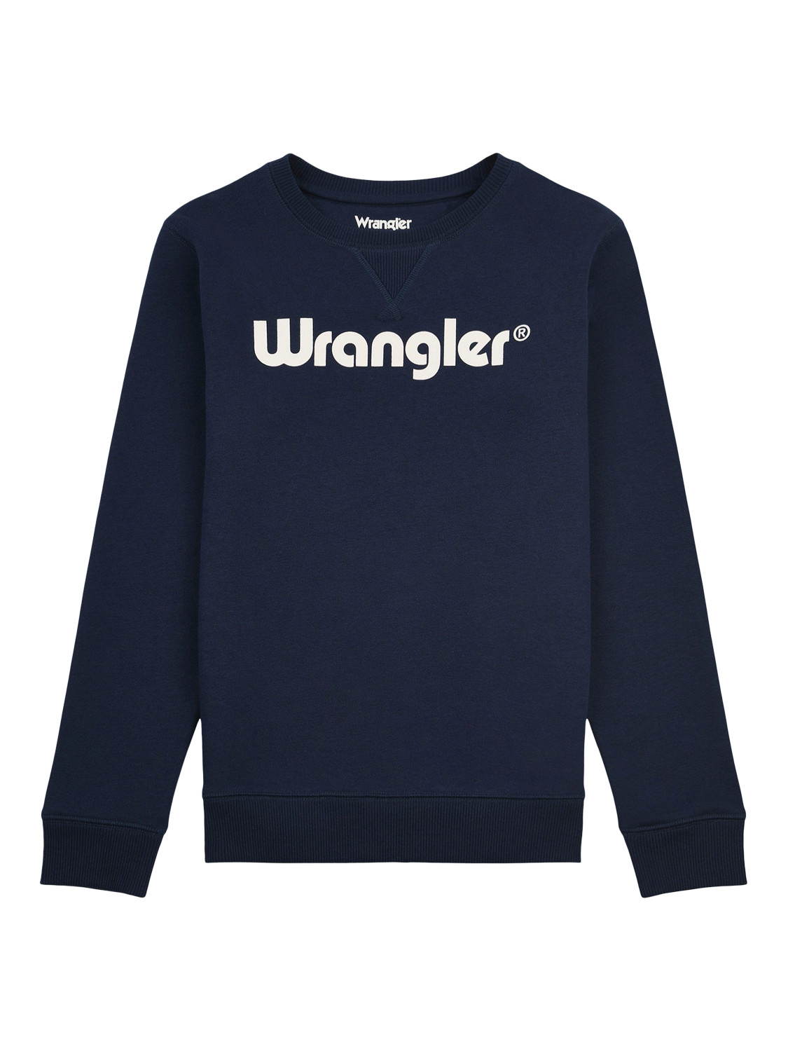 Product image 1 of 5, which shows Wrangler Kids' Tubular Crew Neck Sweatshirt, Navy Blazer, 7-8 years