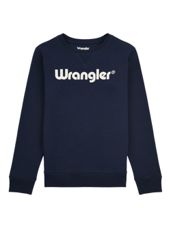 Wrangler Kids' Tubular Crew Neck Sweatshirt, Navy Blazer, Navy Blazer