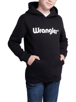 Wrangler Kids' Tubular Graphic Hoodie, Black, Black