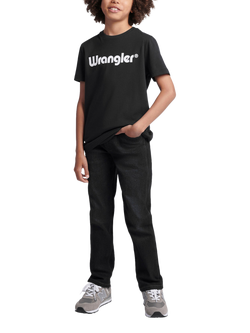 Wrangler Kids' Tubular Cotton Logo T-Shirt - view 2, Black