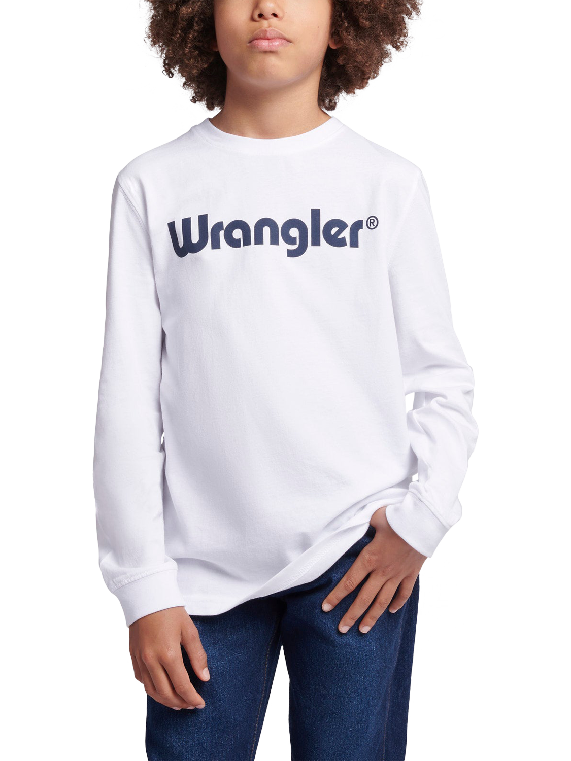 Product image 1 of 7, which shows Wrangler Kids' Tubular Cotton T-Shirt, Bright White, 7-8 years