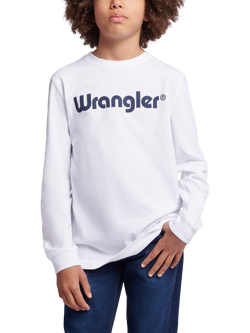 Wrangler Kids' Tubular Cotton T-Shirt, Bright White, Bright White