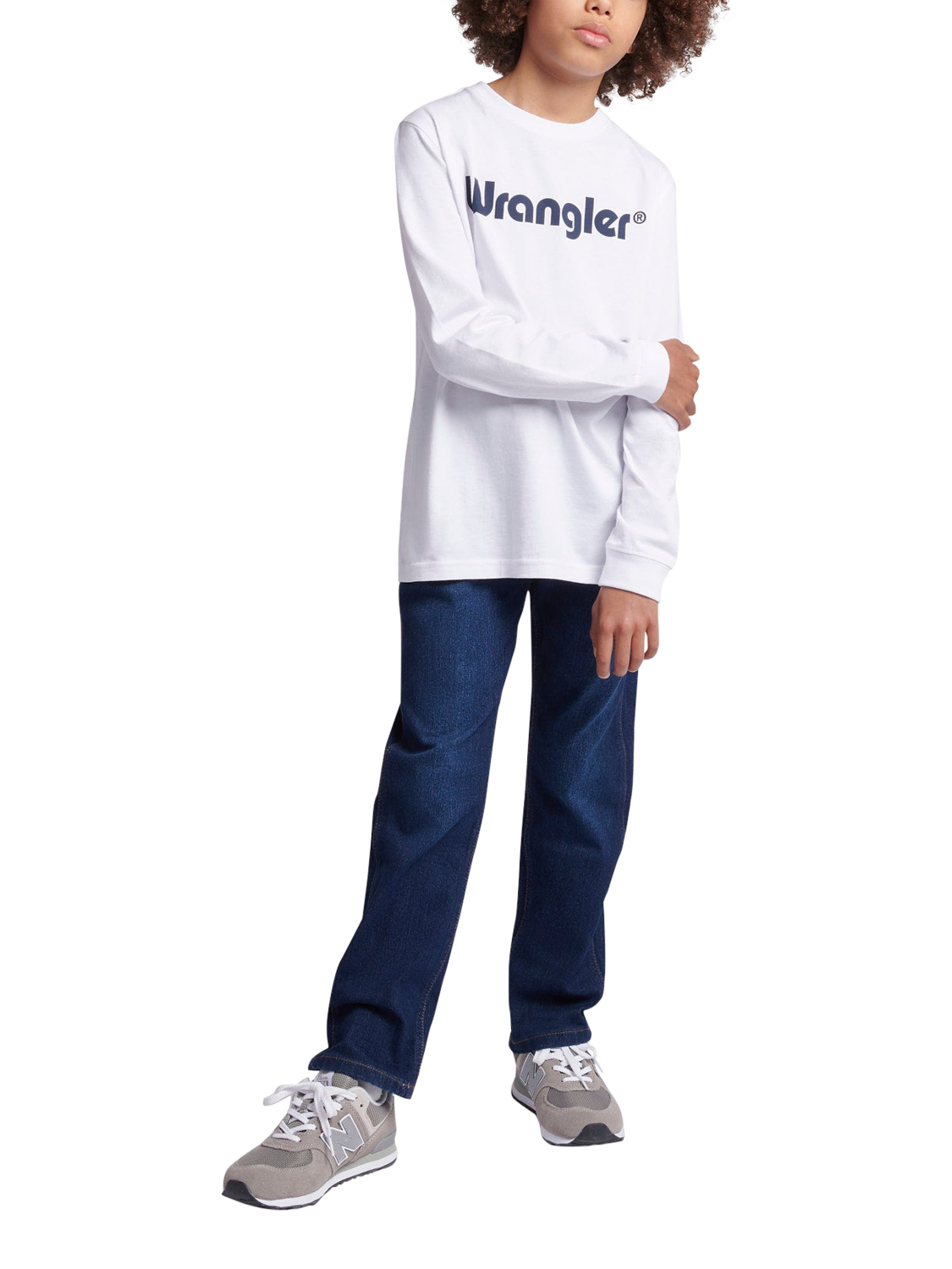 Product image 2 of 7, which shows Wrangler Kids' Tubular Cotton T-Shirt, Bright White, 7-8 years