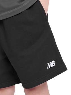 New Balance Kids' French Terry Small Logo Shorts - view 2, Caviar