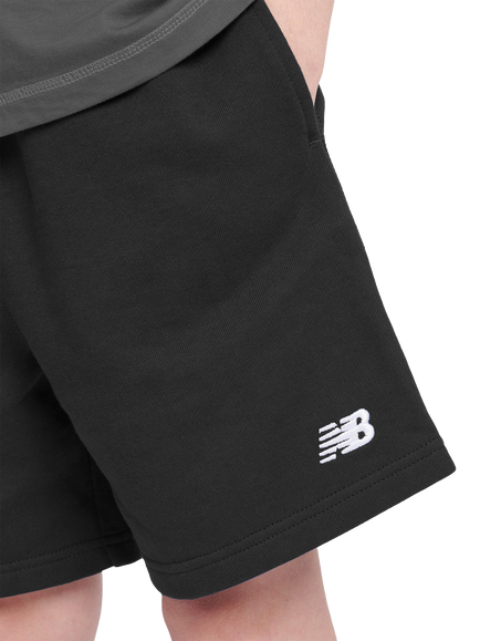 New Balance Kids' French Terry Small Logo Shorts - view 2, Caviar