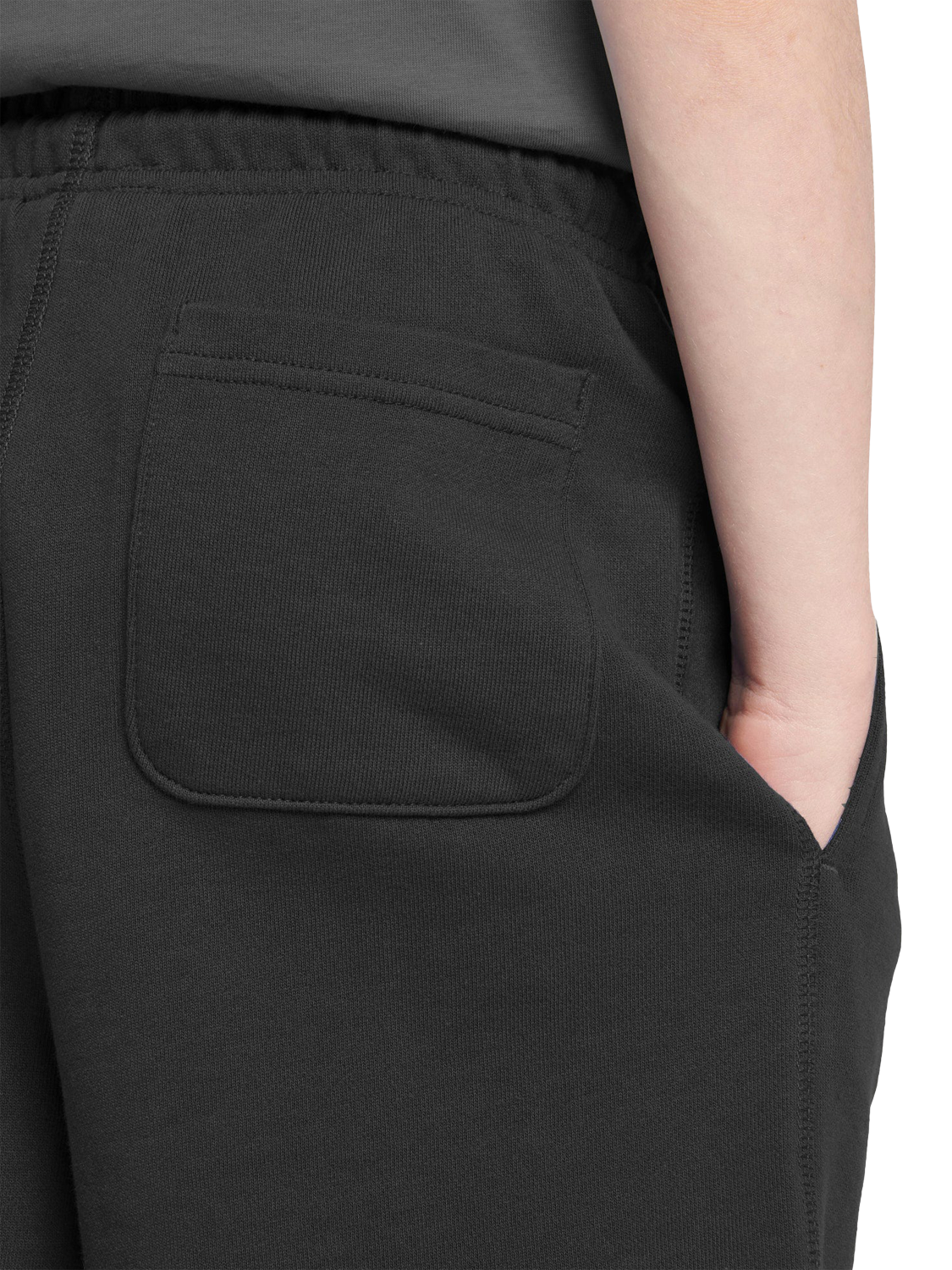 Product image 3 of 7, which shows New Balance Kids' French Terry Small Logo Shorts, Caviar, 7-8 years