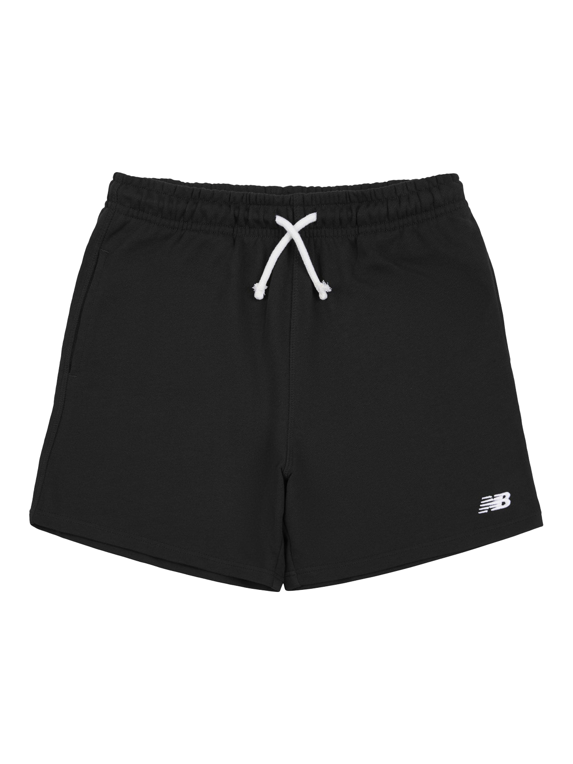 Product image 5 of 7, which shows New Balance Kids' French Terry Small Logo Shorts, Caviar, 7-8 years