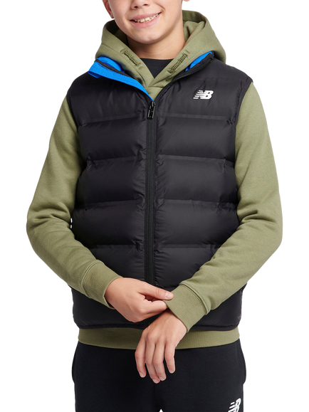 New Balance Kids' Quilted Gilet, Caviar