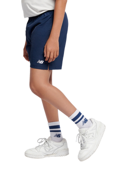 New Balance Kids' Logo Shorts, Navy - view 2, Navy