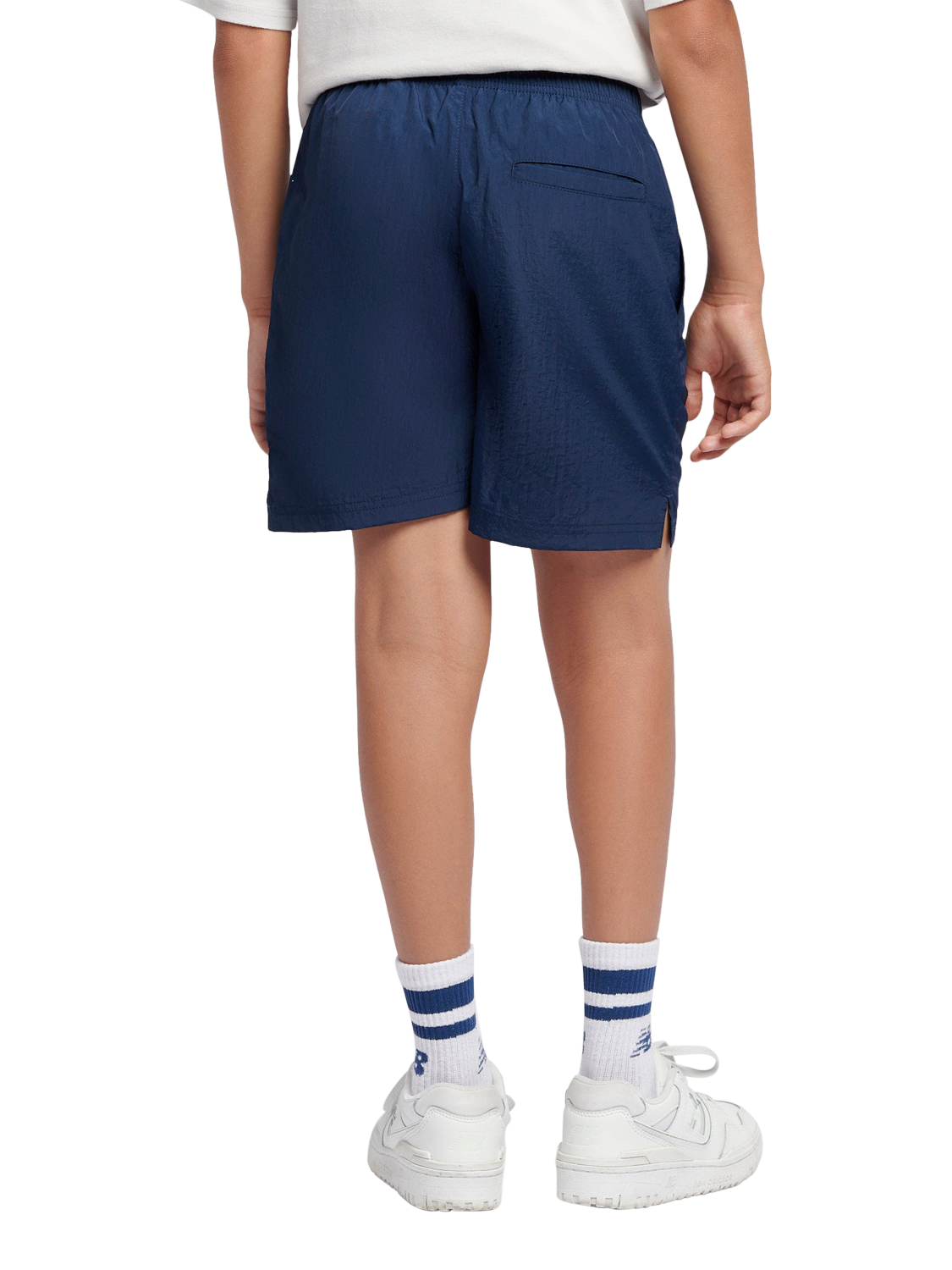 Product image 3 of 8, which shows New Balance Kids' Logo Shorts, Navy, 7-8 years