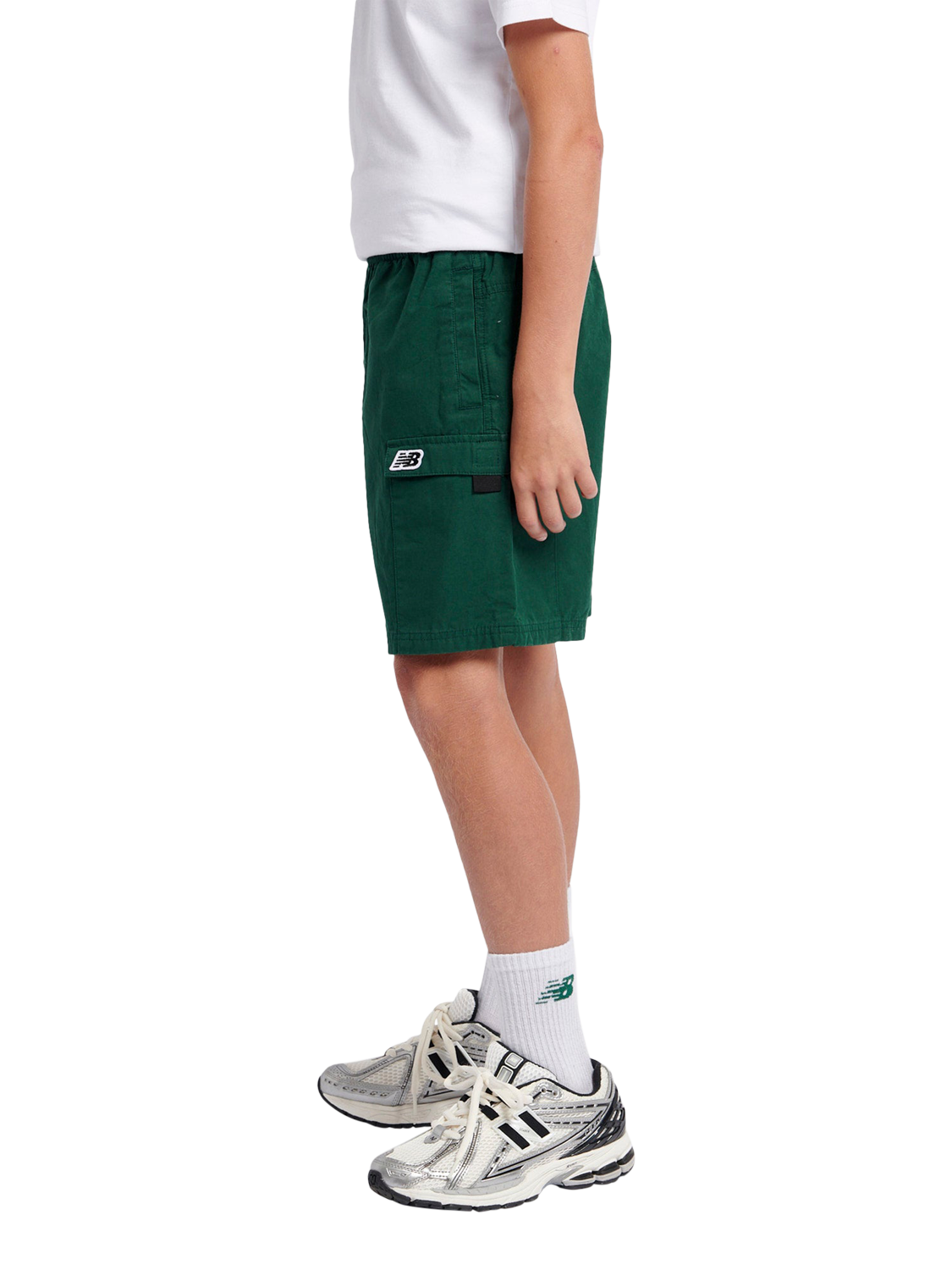 New Balance Kids' Premium Cotton Shorts, Nightwatch Green