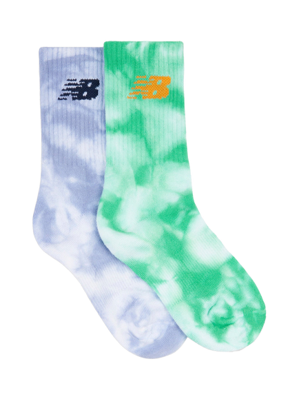 New Balance Kids' Dye Effect Socks, Pack of 2, Dusk Shower/Multi