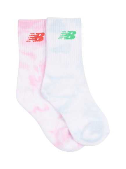 New Balance Kids' Dye Effect Socks, Pack of 2, Light Raspberry/Multi