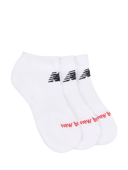 New Balance Kids' Everyday Trainer Socks, Pack of 3, Bright White, Bright White