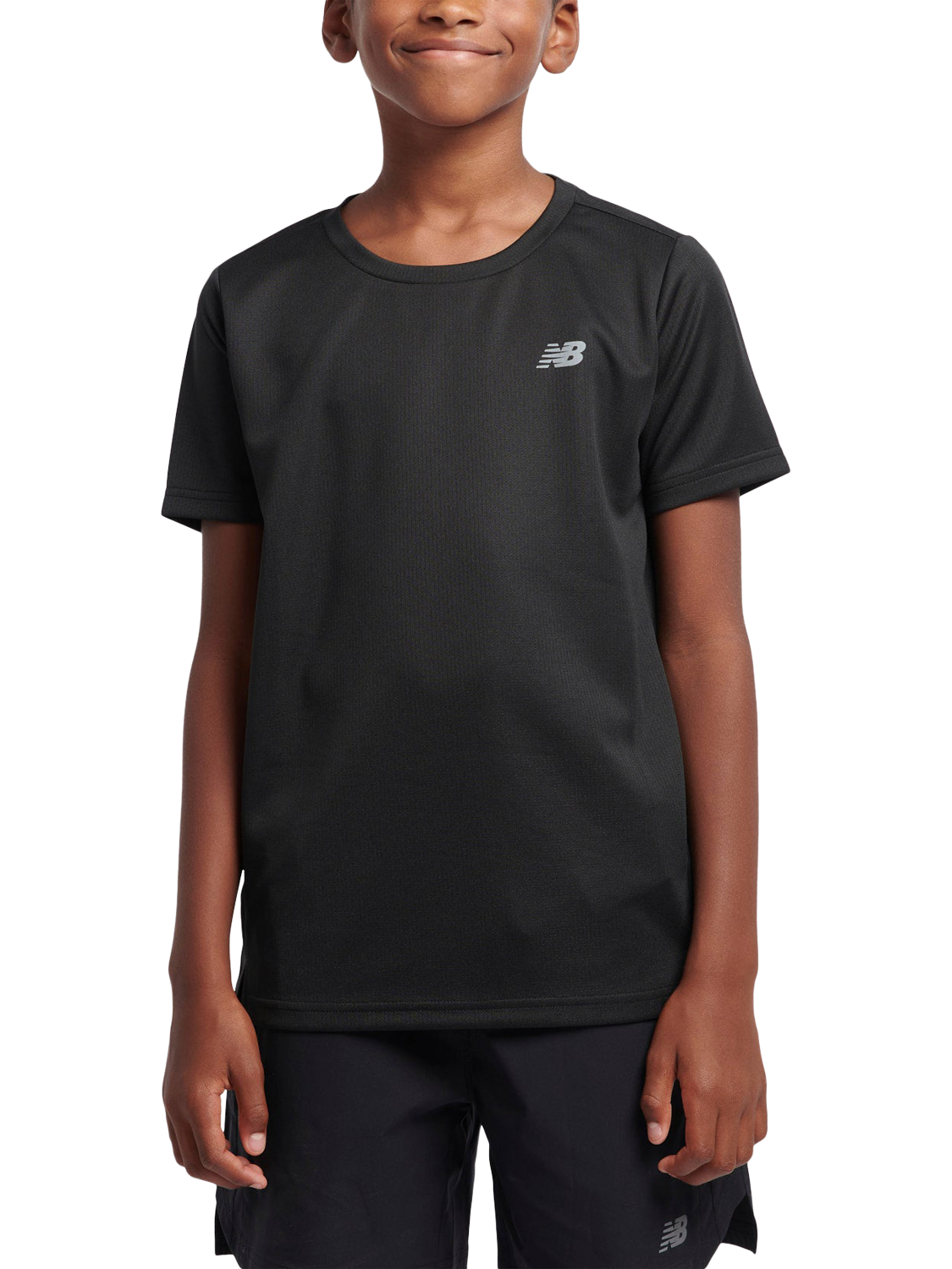 Product image 3 of 10, which shows New Balance Kids' Athletic T-Shirt, Caviar, 7-8 years