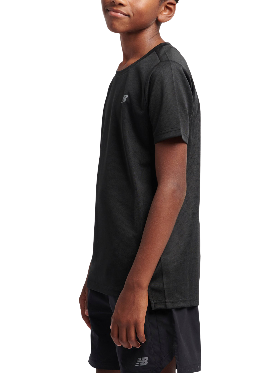 Product image 4 of 10, which shows New Balance Kids' Athletic T-Shirt, Caviar, 7-8 years