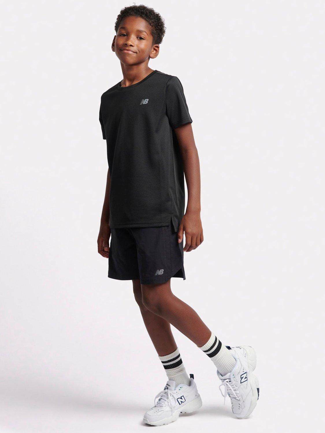 Product image 7 of 10, which shows New Balance Kids' Athletic T-Shirt, Caviar, 7-8 years