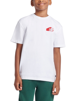 New Balance Kids' Authentic Branded T-Shirt, Bright White, Bright White