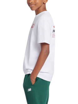 New Balance Kids' Authentic Branded T-Shirt, Bright White - view 2, Bright White