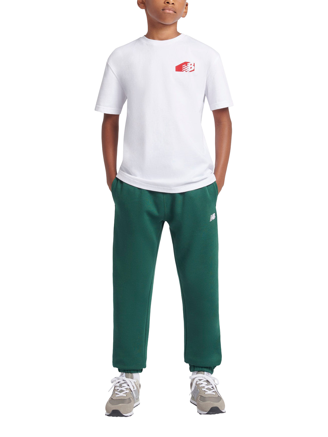 Product image 6 of 10, which shows New Balance Kids' Authentic Branded T-Shirt, Bright White, 7-8 years