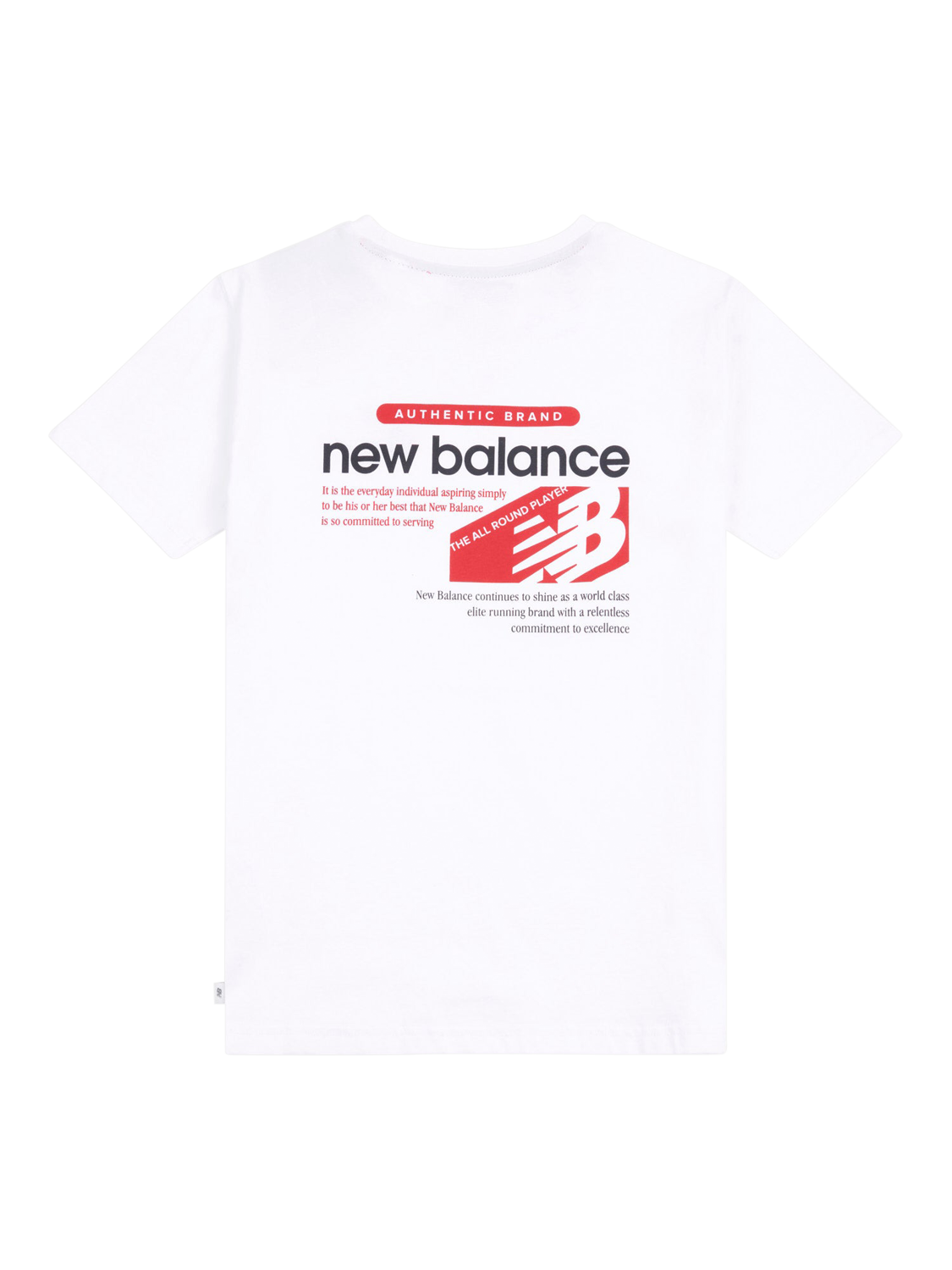 Product image 8 of 10, which shows New Balance Kids' Authentic Branded T-Shirt, Bright White, 7-8 years